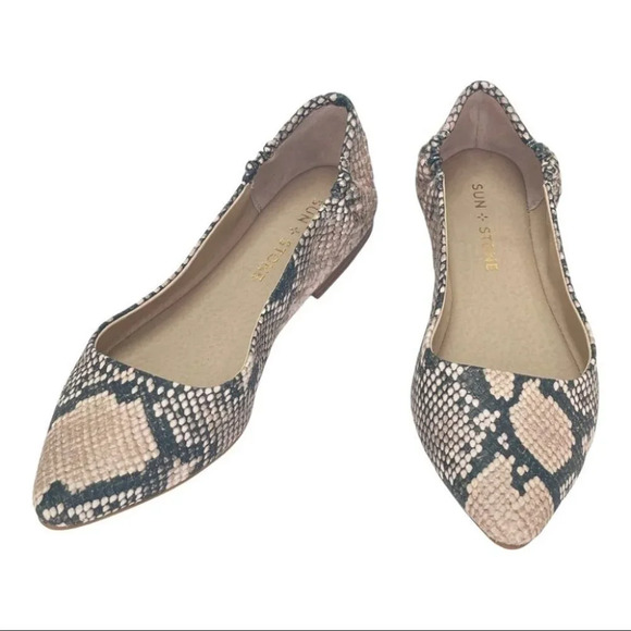 Sun + Stone Jilly Snake Print Womens Flat Loafers - Picture 12 of 12
